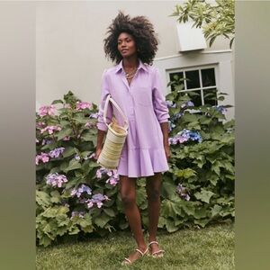 Tuckernuck Lilac Crepe Callahan Shirt Dress size XS NWT
